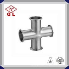 3A 304 / 316L Croix croisée en acier inoxydable sanitaire en acier inoxydable à quatre voies